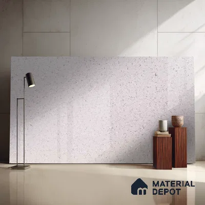 Belina Quartz QR 00053 Frosted Whisper Regalia Series 11.42 ft x 6.58 ft Quartz - 20 mm | 10 Years Warranty | Suitable for Kitchen, Restaurant, Counter Tops, Dining, Reception, office