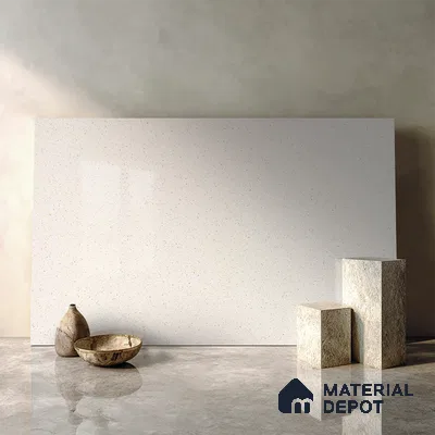 Belina Quartz QR 00054 Frosted Pebble Regalia Series 11.42 ft x 6.58 ft Quartz - 20 mm | 10 Years Warranty | Suitable for Kitchen, Restaurant, Counter Tops, Dining, Reception, office