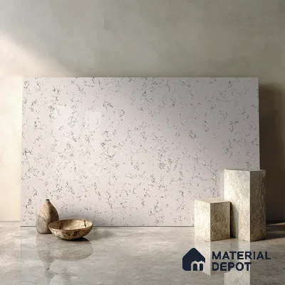 Belina Quartz QR 00055 Frosted Cascade Regalia Series 11.42 ft x 6.58 ft Quartz - 20 mm | 10 Years Warranty | Suitable for Kitchen, Restaurant, Counter Tops, Dining, Reception, office
