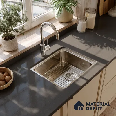 Belina Quartz QR 00058 Shadow Ember Regalia Series 11.42 ft x 6.58 ft Quartz - 20 mm | 10 Years Warranty | Suitable for Kitchen, Restaurant, Counter Tops, Dining, Reception, office