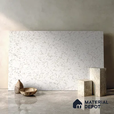 Belina Quartz QR 00062 Opaline Mist Regalia Series 11.42 ft x 6.58 ft Quartz - 20 mm | 10 Years Warranty | Suitable for Kitchen, Restaurant, Counter Tops, Dining, Reception, office