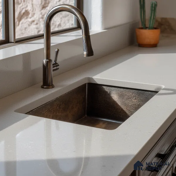 Belina Quartz QR 00069 Mist Vein Viola Series 10.75 ft x 5.42 ft Quartz - 20 mm | 7 Years Warranty | Suitable for Kitchen, Restaurant, Counter Tops, Dining, Reception, office