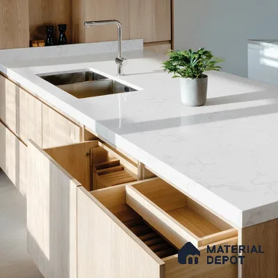 Belina Quartz QR 00073 Frosted Quartzite Viola Series 10.01 ft x 4.76 ft Quartz - 20 mm | 7 Years Warranty | Suitable for Kitchen, Restaurant, Counter Tops, Dining, Reception, office