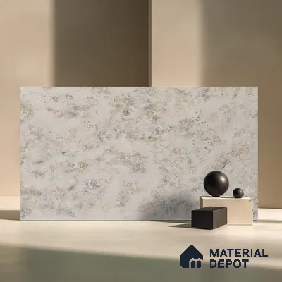 Belina Quartz QR 00003 Antique Gold Viola Series 10.75 ft x 5.42 ft Quartz - 20 mm | 7 Years Warranty | Suitable for Kitchen, Restaurant, Counter Tops, Dining, Reception, office