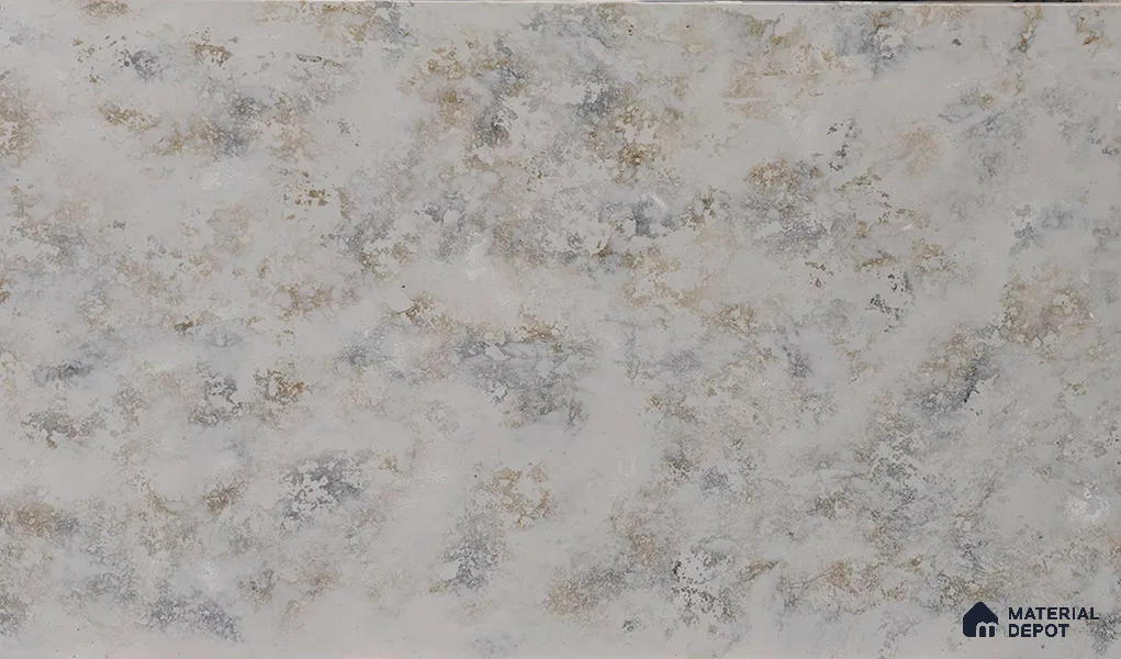 Belina Quartz QR 00003 Antique Gold Viola Series 10.75 ft x 5.42 ft Quartz - 20 mm | 7 Years Warranty | Suitable for Kitchen, Restaurant, Counter Tops, Dining, Reception, office