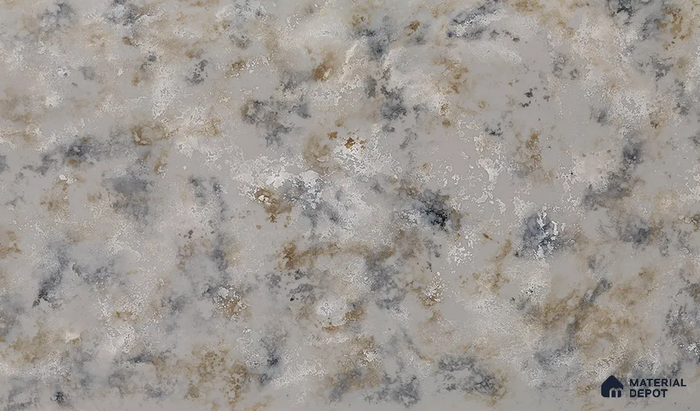 Belina Quartz QR 00002 Ivory Cloudstone Viola Series 10.75 ft x 5.42 ft Quartz - 20 mm | 7 Years Warranty | Suitable for Kitchen, Restaurant, Counter Tops, Dining, Reception, office