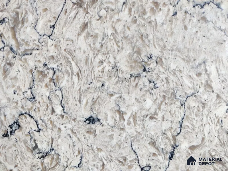 Belina Quartz QR 00074 B Arctic Swirl Viola Series 10.75 ft x 2.71 ft Quartz - 20 mm | 7 Years Warranty | Suitable for Kitchen, Restaurant, Counter Tops, Dining, Reception, office