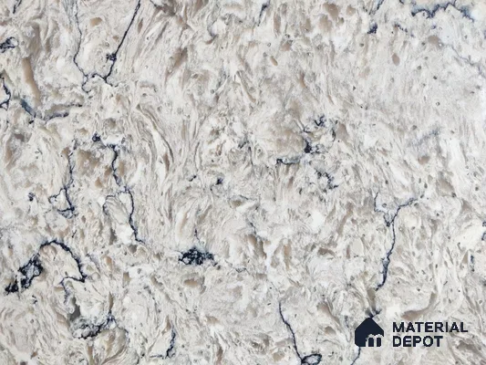 Belina Quartz QR 00074 Arctic Swirl Viola Series 10.75 ft x 5.42 ft Quartz - 20 mm | 7 Years Warranty | Suitable for Kitchen, Restaurant, Counter Tops, Dining, Reception, office