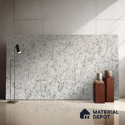 Belina Quartz QR 00074 Arctic Swirl Viola Series 10.75 ft x 5.42 ft Quartz - 20 mm | 7 Years Warranty | Suitable for Kitchen, Restaurant, Counter Tops, Dining, Reception, office