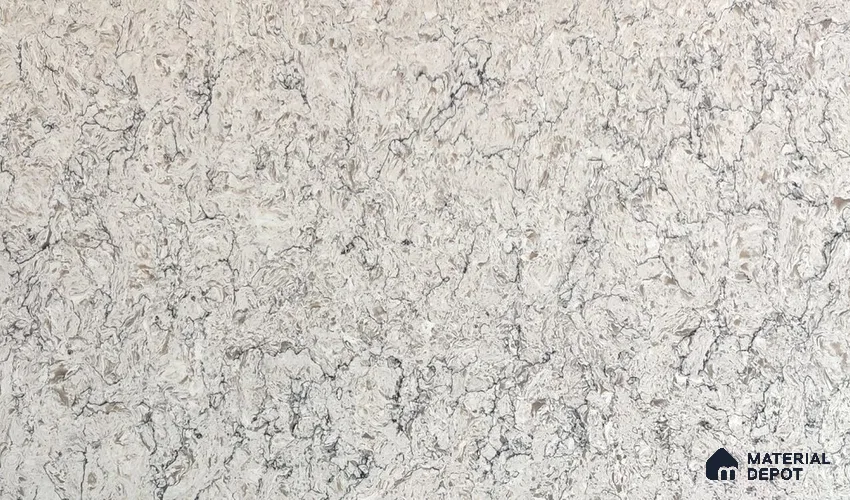 Belina Quartz QR 00074 Arctic Swirl Viola Series 10.75 ft x 5.42 ft Quartz - 20 mm | 7 Years Warranty | Suitable for Kitchen, Restaurant, Counter Tops, Dining, Reception, office