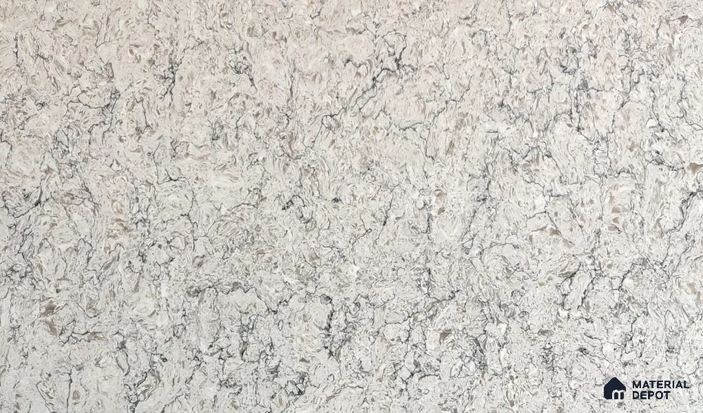 Belina Quartz QR 00074 Arctic Swirl Viola Series 10.75 ft x 5.42 ft Quartz - 20 mm | 7 Years Warranty | Suitable for Kitchen, Restaurant, Counter Tops, Dining, Reception, office