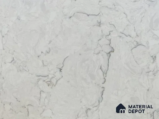 Belina Quartz QR 00075 B Frosted Calacatta Viola Series 10.75 ft x 2.71 ft Quartz - 20 mm | 7 Years Warranty | Suitable for Kitchen, Restaurant, Counter Tops, Dining, Reception, office
