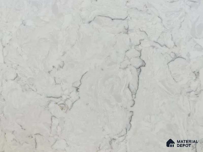 Belina Quartz QR 00075 B Frosted Calacatta Viola Series 10.75 ft x 2.71 ft Quartz - 20 mm | 7 Years Warranty | Suitable for Kitchen, Restaurant, Counter Tops, Dining, Reception, office