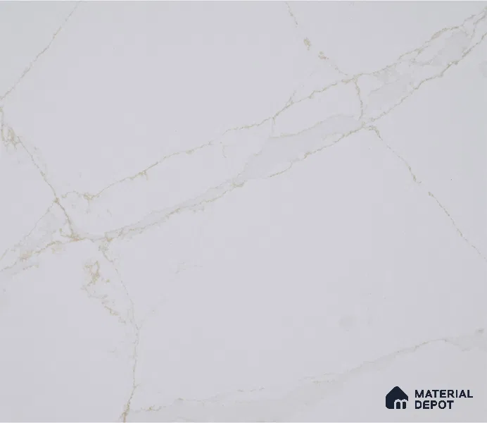 Belina Quartz QR 00093 Ivory Cascade Regalia Series 11.42 ft x 6.58 ft Quartz - 20 mm | 10 Years Warranty | Suitable for Kitchen, Restaurant, Counter Tops, Dining, Reception, office