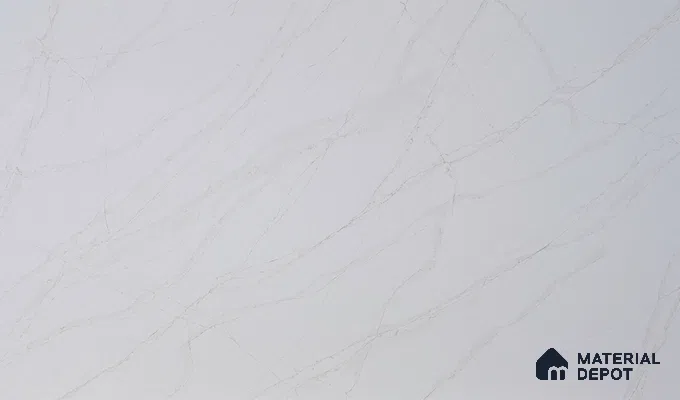 Belina Quartz QR 00093 Ivory Cascade Regalia Series 11.42 ft x 6.58 ft Quartz - 20 mm | 10 Years Warranty | Suitable for Kitchen, Restaurant, Counter Tops, Dining, Reception, office