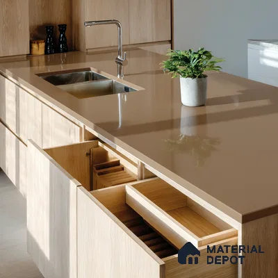 Belina Quartz QR 00013 Copper Umber Viola Series 10 ft x 4.75 ft Quartz - 20 mm | 7 Years Warranty | Suitable for Kitchen, Restaurant, Counter Tops, Dining, Reception, office