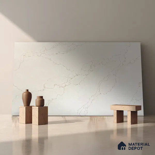 Belina Quartz QR 00078 Diana Aurelia Viola Series 10.75 ft x 5.42 ft Quartz - 20 mm | 7 Years Warranty | Suitable for Kitchen, Restaurant, Counter Tops, Dining, Reception, office