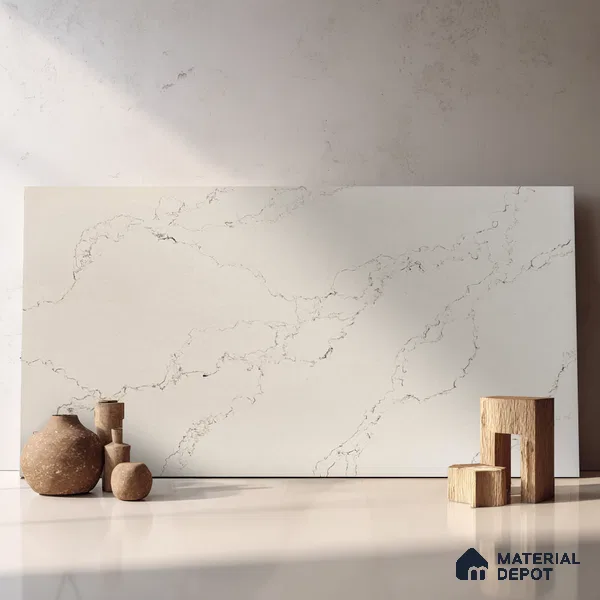 Belina Quartz QR 00080 Diana Mist Viola Series 10.75 ft x 5.42 ft Quartz - 20 mm | 7 Years Warranty | Suitable for Kitchen, Restaurant, Counter Tops, Dining, Reception, office