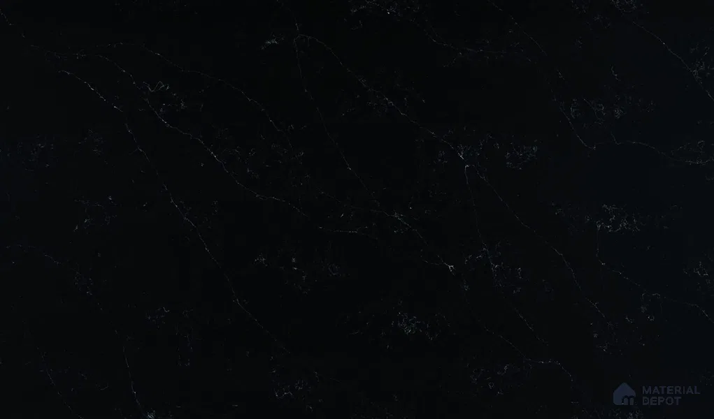 Belina Quartz QR 00007 Calacatta Noir Viola Series 10.75 ft x 5.42 ft Quartz - 20 mm | 7 Years Warranty | Suitable for Kitchen, Restaurant, Counter Tops, Dining, Reception, office