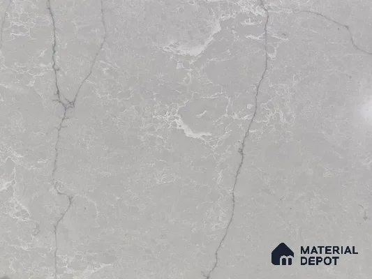 Belina Quartz QR 00009 Calacatta Silver Mist Viola Series 10.75 ft x 5.42 ft Quartz - 20 mm | 7 Years Warranty | Suitable for Kitchen, Restaurant, Counter Tops, Dining, Reception, office