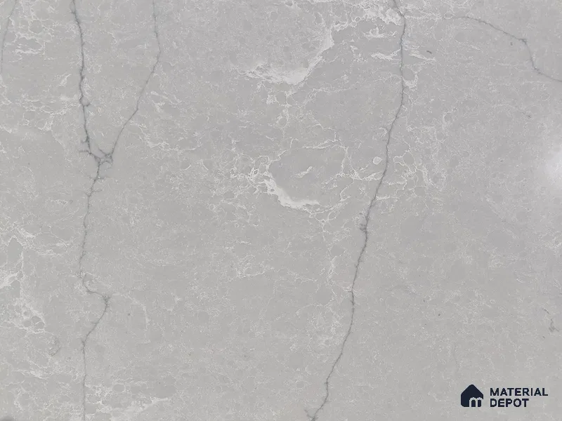 Belina Quartz QR 00009 Calacatta Silver Mist Viola Series 10.75 ft x 5.42 ft Quartz - 20 mm | 7 Years Warranty | Suitable for Kitchen, Restaurant, Counter Tops, Dining, Reception, office
