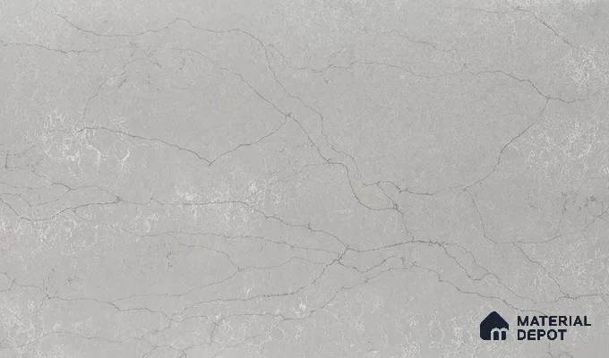 Belina Quartz QR 00009 Calacatta Silver Mist Viola Series 10.75 ft x 5.42 ft Quartz - 20 mm | 7 Years Warranty | Suitable for Kitchen, Restaurant, Counter Tops, Dining, Reception, office