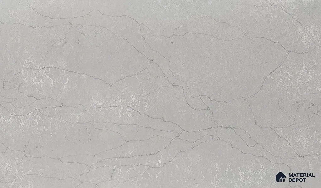 Belina Quartz QR 00009 Calacatta Silver Mist Viola Series 10.75 ft x 5.42 ft Quartz - 20 mm | 7 Years Warranty | Suitable for Kitchen, Restaurant, Counter Tops, Dining, Reception, office