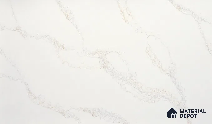 Belina Quartz QR 00006 Calacatta Whisper Viola Series 10.75 ft x 5.42 ft Quartz - 20 mm | 7 Years Warranty | Suitable for Kitchen, Restaurant, Counter Tops, Dining, Reception, office