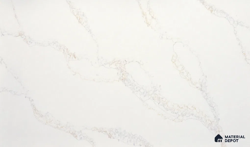 Belina Quartz QR 00006 Calacatta Whisper Viola Series 10.75 ft x 5.42 ft Quartz - 20 mm | 7 Years Warranty | Suitable for Kitchen, Restaurant, Counter Tops, Dining, Reception, office