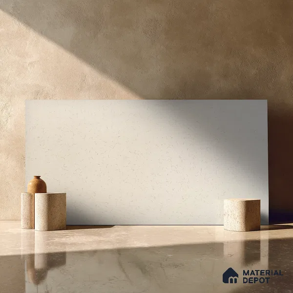 Belina Quartz QR 00081 Carrara Mist Viola Series 10.75 ft x 5.42 ft Quartz - 20 mm | 7 Years Warranty | Suitable for Kitchen, Restaurant, Counter Tops, Dining, Reception, office