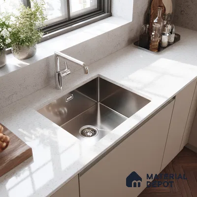Belina Quartz QR 00081 Carrara Mist Viola Series 10.75 ft x 5.42 ft Quartz - 20 mm | 7 Years Warranty | Suitable for Kitchen, Restaurant, Counter Tops, Dining, Reception, office
