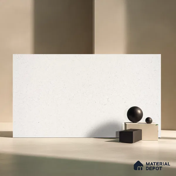 Belina Quartz QR 00084 Carrara Mist Viola Series 10.75 ft x 5.42 ft Quartz - 20 mm | 7 Years Warranty | Suitable for Kitchen, Restaurant, Counter Tops, Dining, Reception, office