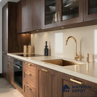 Belina Quartz QR 00011 Sandstone Mist Viola Series 10.75 ft x 5.42 ft Quartz - 20 mm | 7 Years Warranty | Suitable for Kitchen, Restaurant, Counter Tops, Dining, Reception, office