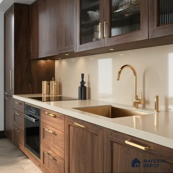 Belina Quartz QR 00011 Sandstone Mist Viola Series 10.75 ft x 5.42 ft Quartz - 20 mm | 7 Years Warranty | Suitable for Kitchen, Restaurant, Counter Tops, Dining, Reception, office