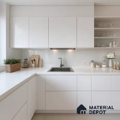 Belina Quartz QR 00104 Arctic Veil Viola Series 10.76 ft x 5.41 ft Quartz - 20 mm | 7 Years Warranty | Suitable for Kitchen, Restaurant, Counter Tops, Dining, Reception, office