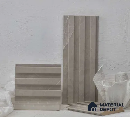 Beige Marble Louver PN 00085 9.5 ft x 4.7 inch MDF Panel - 18 mm | Suitable for Feature Wall, TV Unit & Living Room | Width is Subjected to 5% Variation