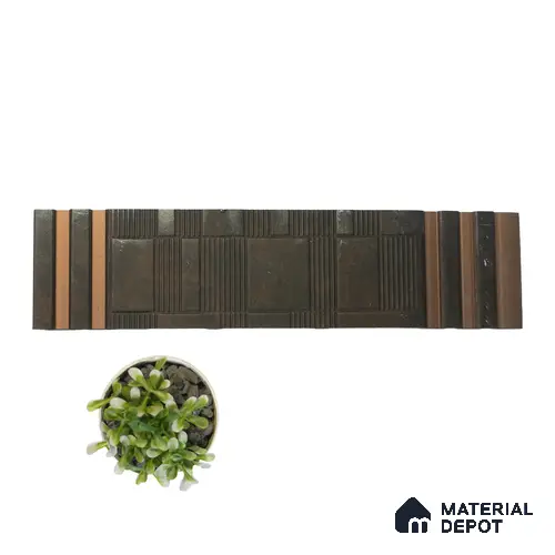 Brown Patterned Louver PN 01633 8 ft x 12 inch Charcoal Panel - 8 mm | Suitable for Feature Wall, TV Unit & Living Room | Width is Subjected to 5% Variation