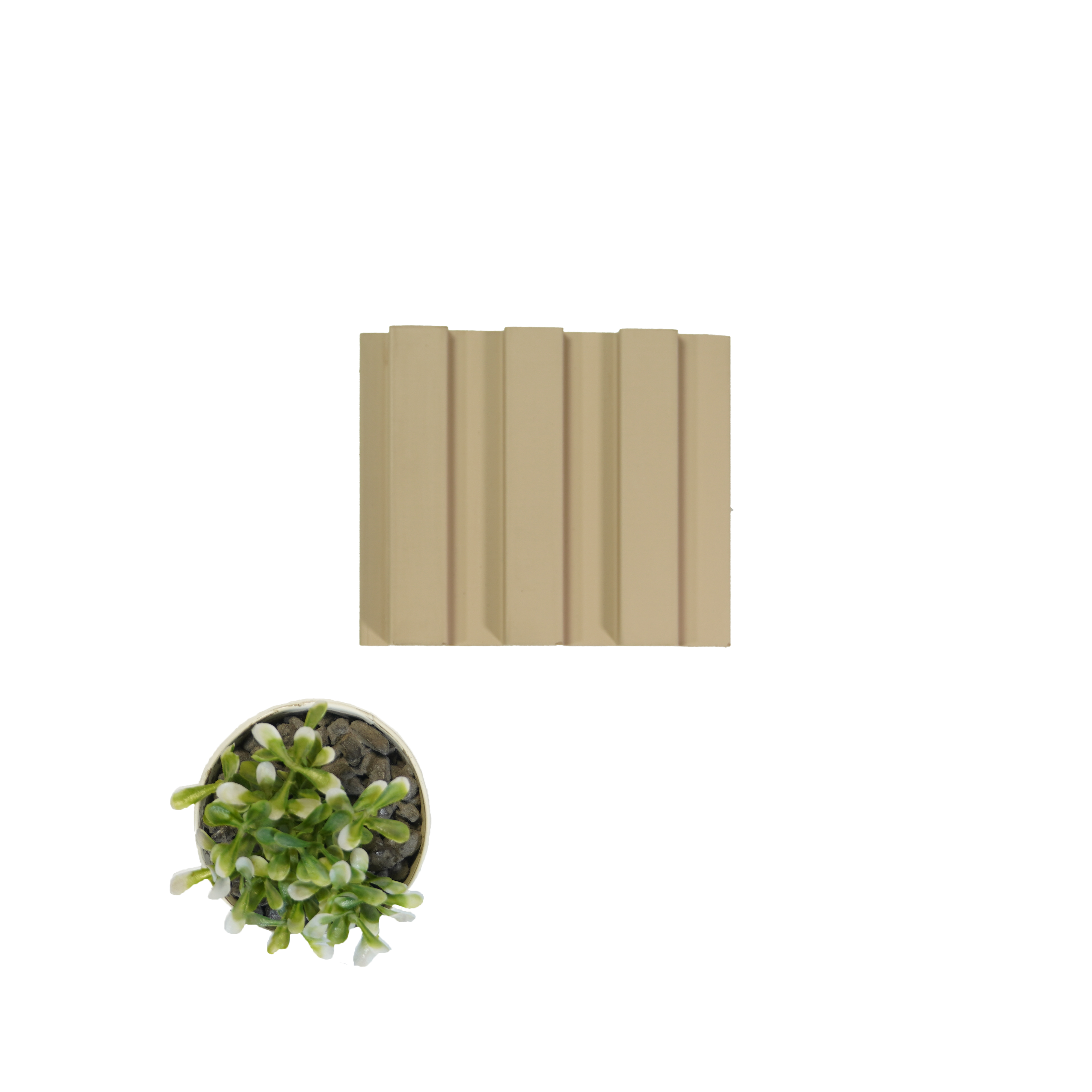 Beige Plain Colour Louver PN 00081 9.5 ft x 4.7 inch MDF Panel - 18 mm | Suitable for Feature Wall, TV Unit & Living Room | Width is Subjected to 5% Variation