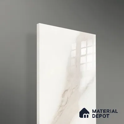Ferrero 1B 0717 White Bianco 8 ft x 4 ft Marble Series High Gloss Finish Acrylic Laminate - 1.5 mm (LM 01109) | Matching Edgeband Code - 717 |  Suitable for TV Unit, Wardrobe, Kitchen Cabinets