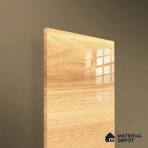 Wooden Look Ferrero 1B 0702 Blonde Oak 8 ft x 4 ft Wooden Series High Gloss Finish Acrylic Laminate - 1.5 mm (LM 01121) | Matching Edgeband Code - 702 | Suitable for TV Unit, Wardrobe, Kitchen Cabinets