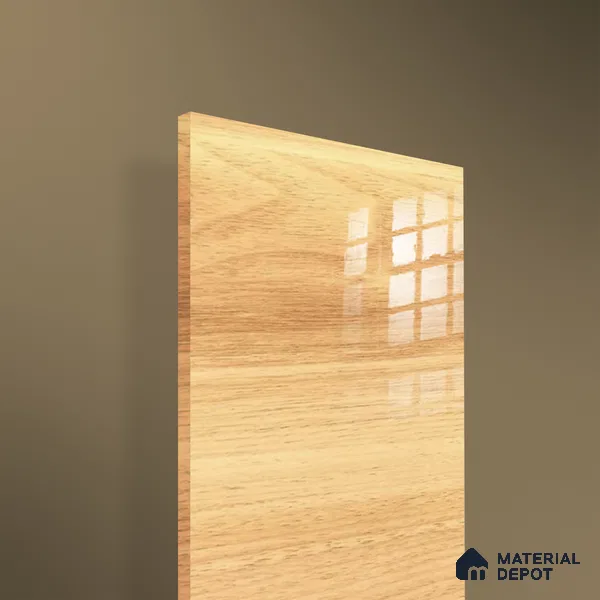 Wooden Look Ferrero 1B 0702 Blonde Oak 8 ft x 4 ft Wooden Series High Gloss Finish Acrylic Laminate - 1.5 mm (LM 01121) | Matching Edgeband Code - 702 | Suitable for TV Unit, Wardrobe, Kitchen Cabinets