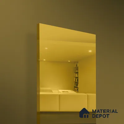 Ferrero 1B 0145 Ethereal Gold 8 ft x 4 ft Mirror Series High Gloss Finish Acrylic Laminate - 1.5 mm (LM 01131) | Suitable for Kitchen Cabinets, Study Areas, Wardrobe