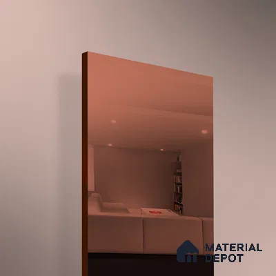 Ferrero 1B 0148 Peachy Reflect 8 ft x 4 ft Mirror Series High Gloss Finish Acrylic Laminate - 1.5 mm (LM 01134) | Suitable for Kitchen Cabinets, Study Areas, Wardrobe