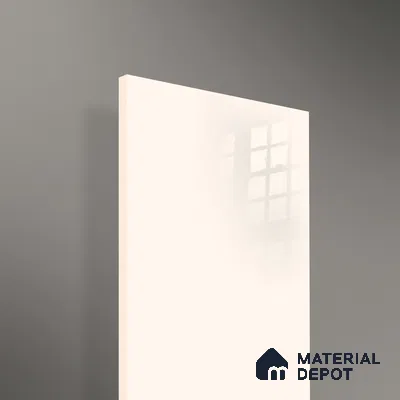 Ferrero 1B 0897 Vanilla White 8 ft x 4 ft Solid Series High Gloss Finish Acrylic Laminate - 1.5 mm (LM 01147) | Matching Edgeband Code - 897 | Suitable for Kitchen Cabinets, Study Areas, Wardrobe