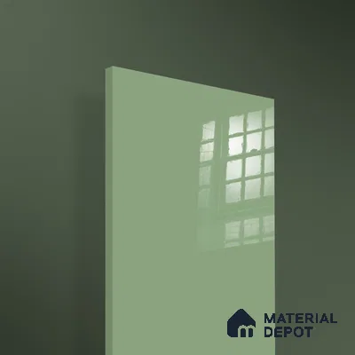 Ferrero 1B 0833 Sage Green 8 ft x 4 ft Solid Series High Gloss Finish Acrylic Laminate - 1.5 mm (LM 01155) | Matching Edgeband Code - 833 | Suitable for Kitchen Cabinets, Study Areas, Wardrobe