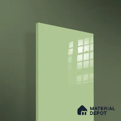 Ferrero 1B 0864 Pista Green 8 ft x 4 ft Solid Series High Gloss Finish Acrylic Laminate - 1.5 mm (LM 01156) | Matching Edgeband Code - 864 | Suitable for Kitchen Cabinets, Study Areas, Wardrobe