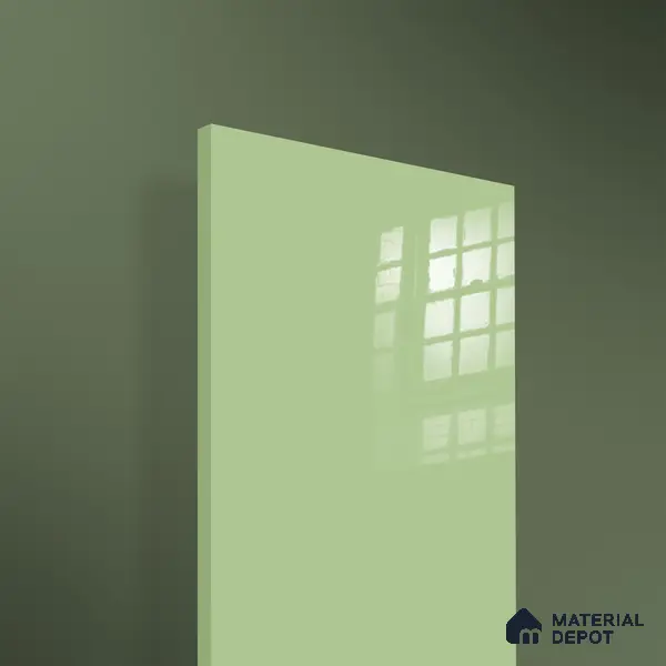 Ferrero 1B 0864 Pista Green 8 ft x 4 ft Solid Series High Gloss Finish Acrylic Laminate - 1.5 mm (LM 01156) | Matching Edgeband Code - 864 | Suitable for Kitchen Cabinets, Study Areas, Wardrobe