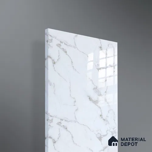 Ferrero 2A 01901 Snow Cascade 8 ft x 4 ft High Gloss Finish 6H Anti Scratch Acrylic Laminate - 1.5 mm | Suitable for Bedroom, TV Unit, Wardrobe, Kitchen Cabinet