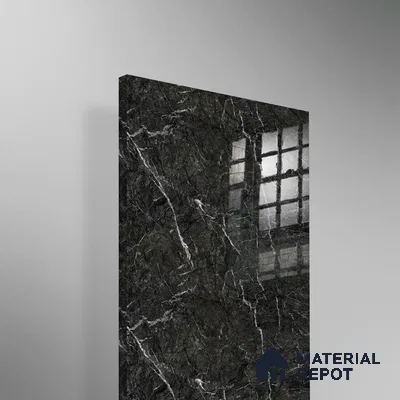 Ferrero 2A 01907 Charcoal Glint 8 ft x 4 ft High Gloss Finish 6H Anti Scratch Acrylic Laminate - 1.5 mm | Suitable for Bedroom, TV Unit, Wardrobe, Kitchen Cabinet