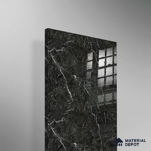 Ferrero 2A 01907 Charcoal Glint 8 ft x 4 ft High Gloss Finish 6H Anti Scratch Acrylic Laminate - 1.5 mm | Suitable for Bedroom, TV Unit, Wardrobe, Kitchen Cabinet